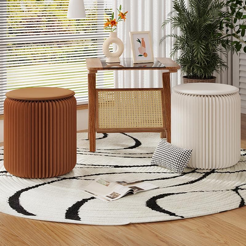 ペーパースツール2点セット椅子クッション付き折りたたみスツール待合室美容室玄関