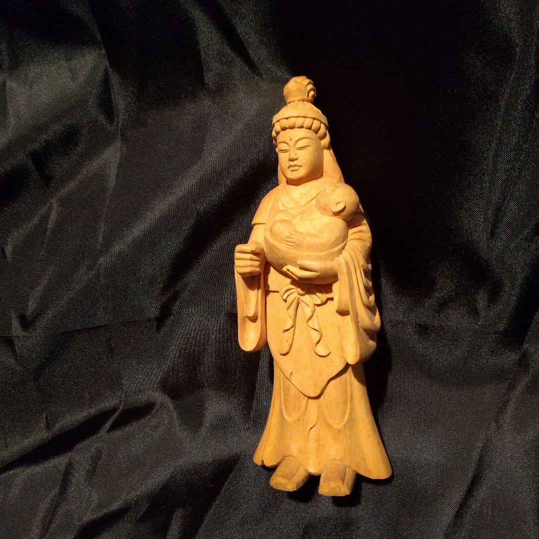 128000円■高級柘植仏像■A3 大黒天 大日如来 鬼子母神 弥勒菩薩 立像
