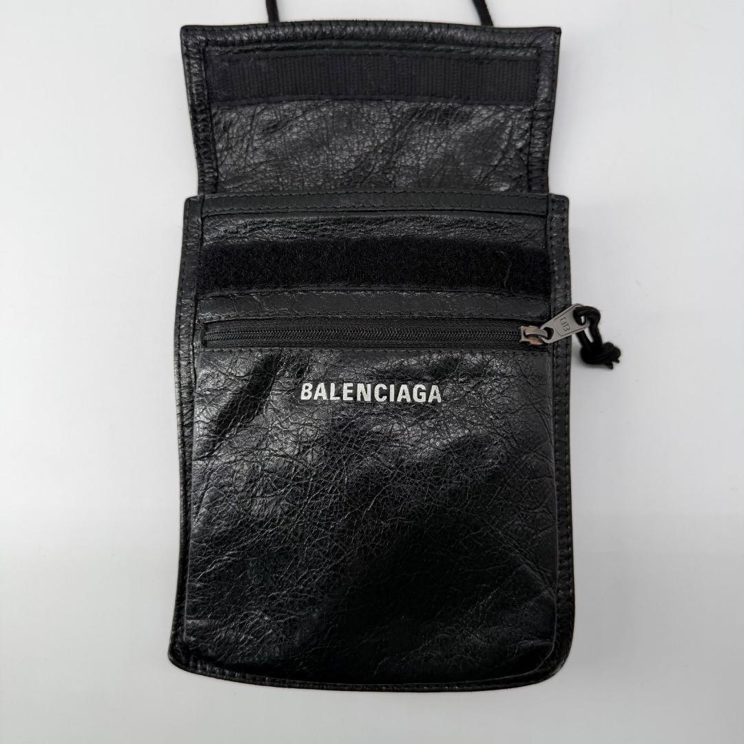 15822✨バレンシアガ エクスプローラー ショルダーバッグ レザー 黒