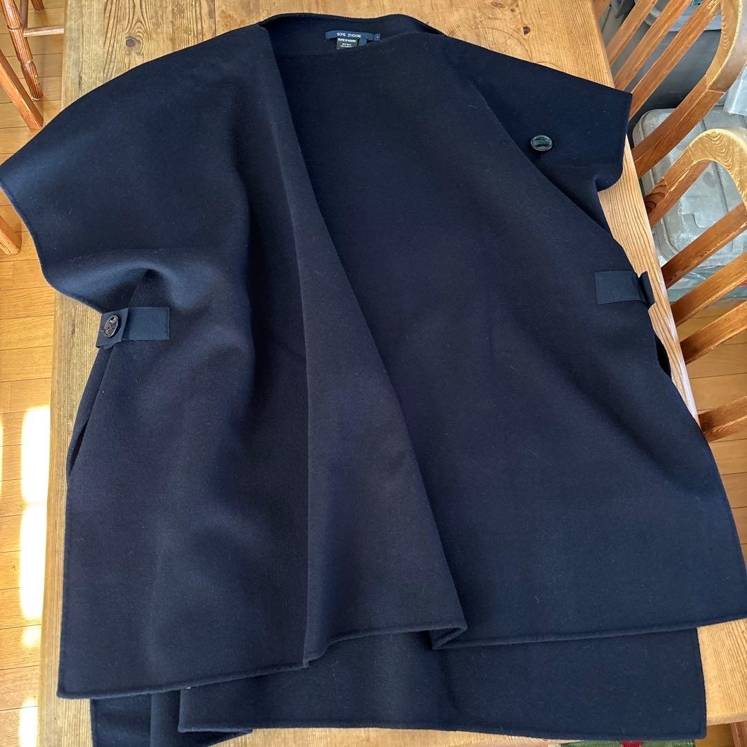 【美品】SOFIE D'HOORE カシミヤ混　ポンチョコート　1 ネイビー
