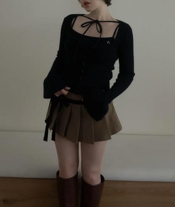 Raelynn knit tops ANDMARY navy▲0.5