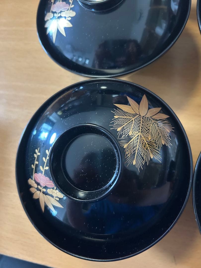 黒い蓋つき煮物椀 5個セット