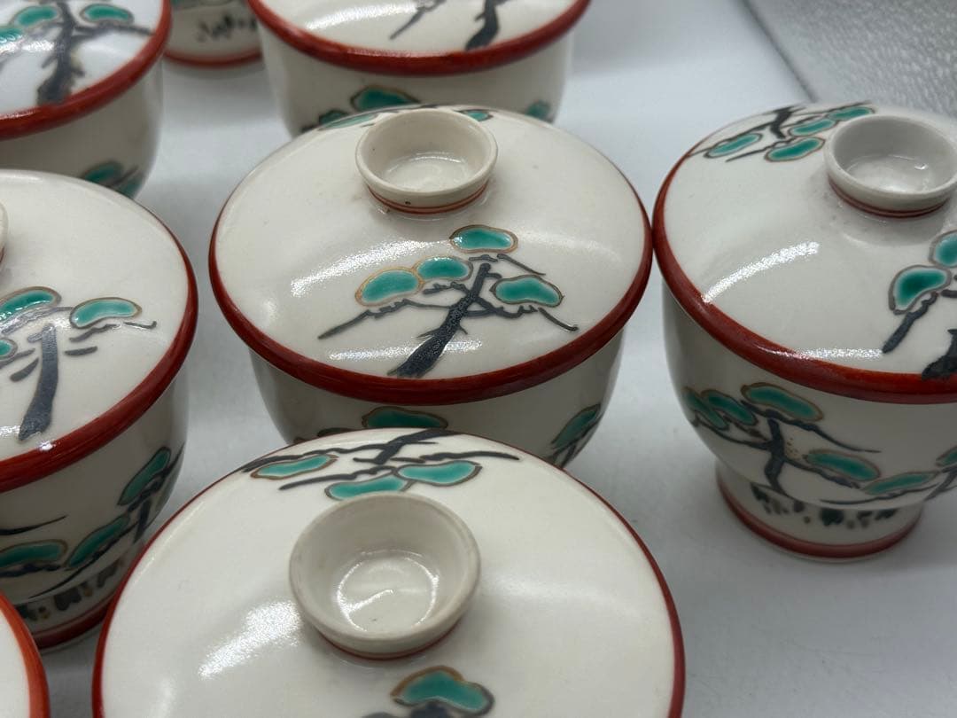 眞葛　腰高茶碗蒸しお碗20個　木箱付　懐石料理　送料込み260205