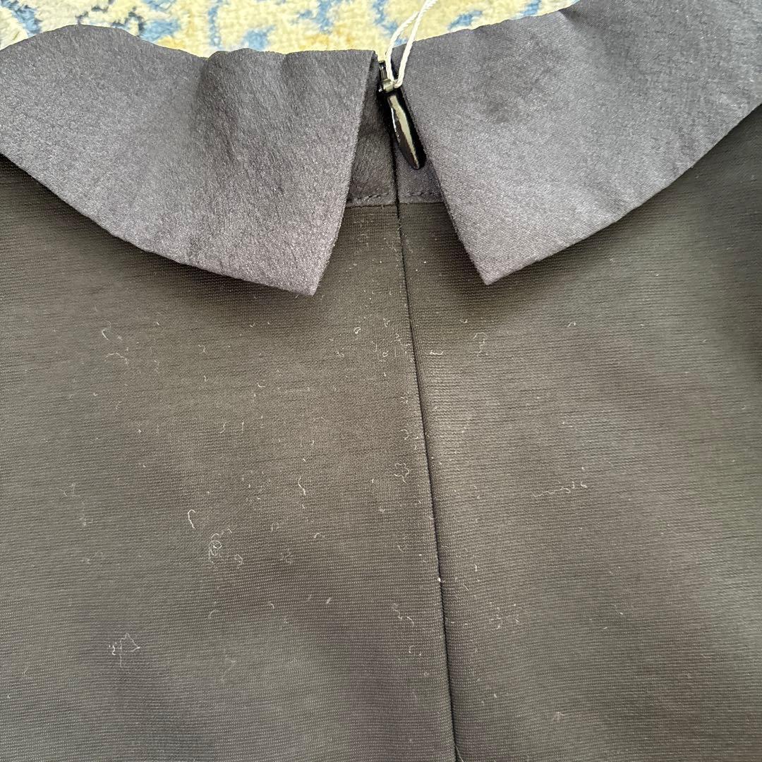 新品タグ付　LANVIN en Bleu 襟付き黒ワンピース 38