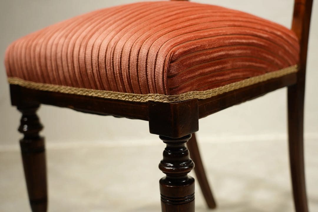 ルイ16世様式　サロンチェア　椅子　象嵌　フランス　アンティーク