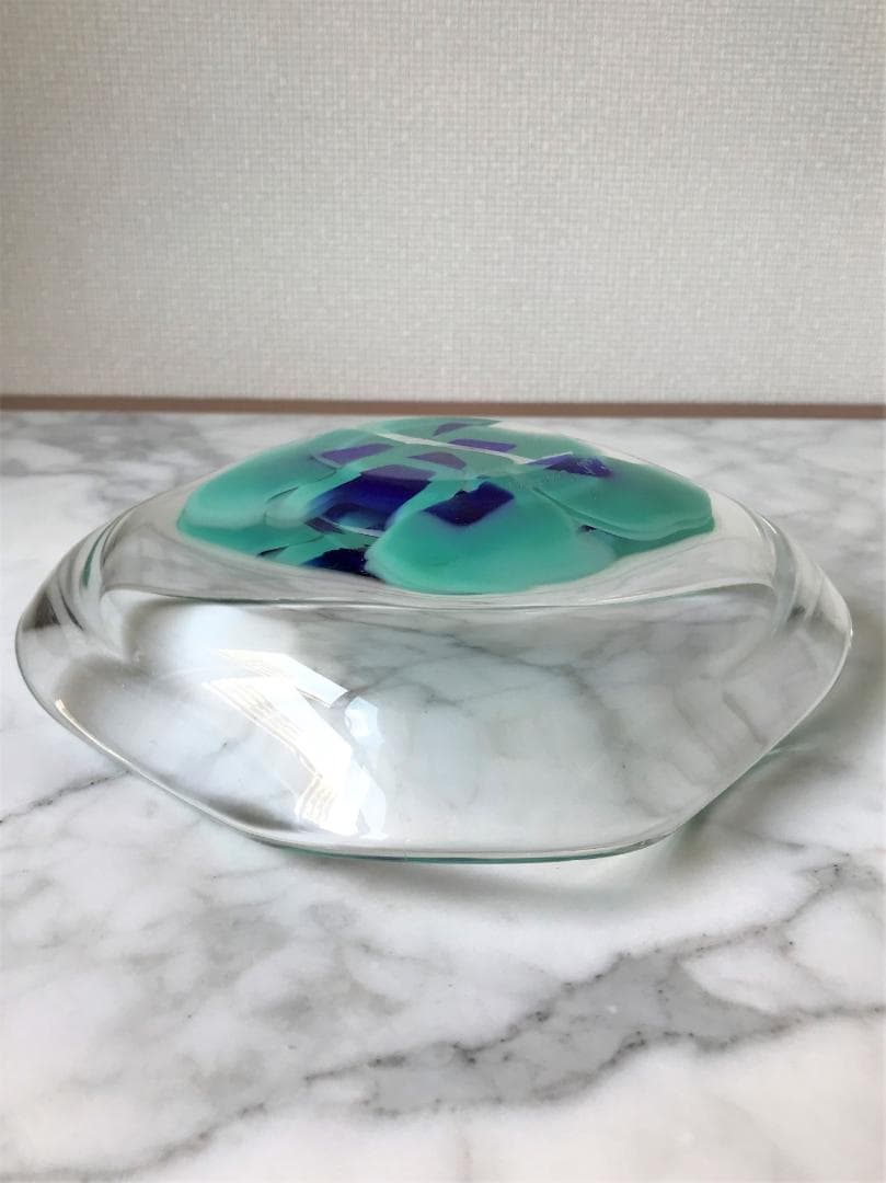 新品未使用！VeArt　MURANO　ヴィンテージ　ベネチアンガラス　小物入　緑