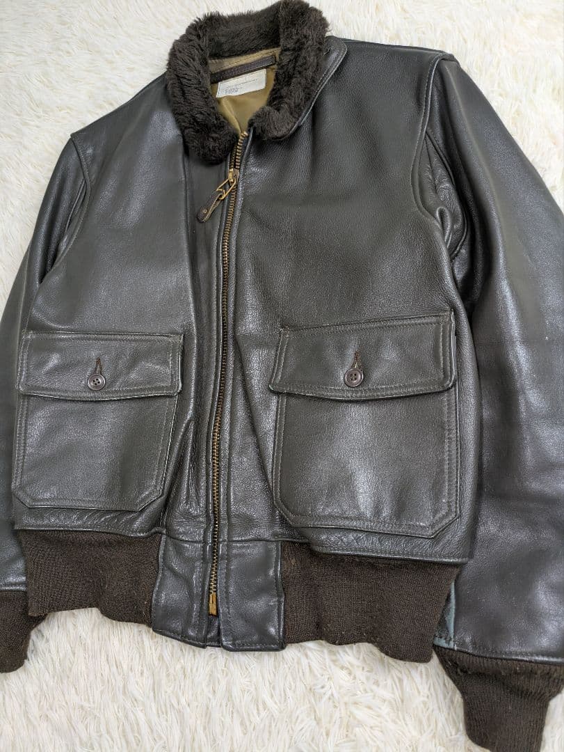実物 80s サイズ42 G-1 USN レザージャケット フライトジャケット