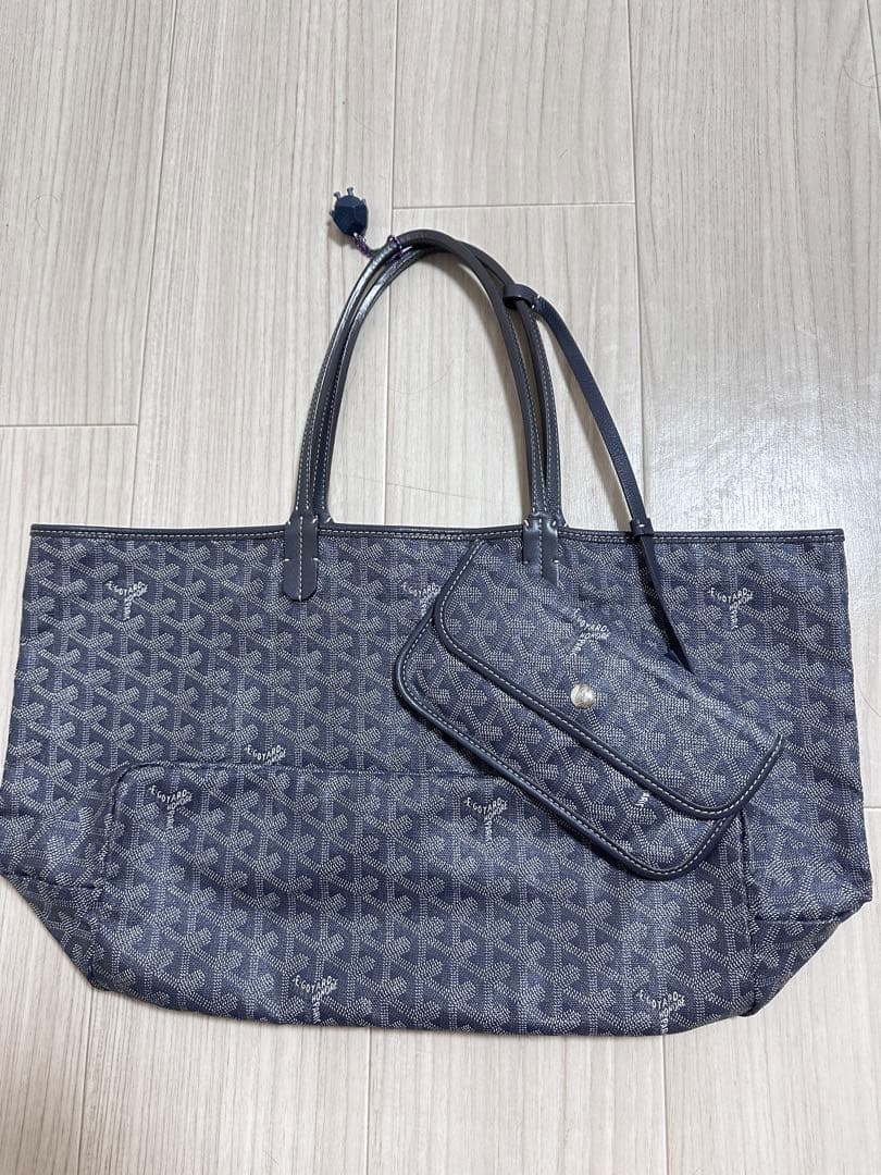 ゴヤール サンルイ PM グレー トートバッグ