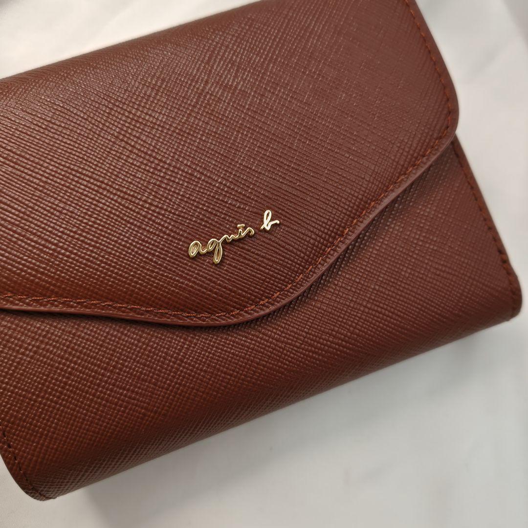未使用級　agnes b. 三つ折り財布 　アニエスベー　ブラウン
