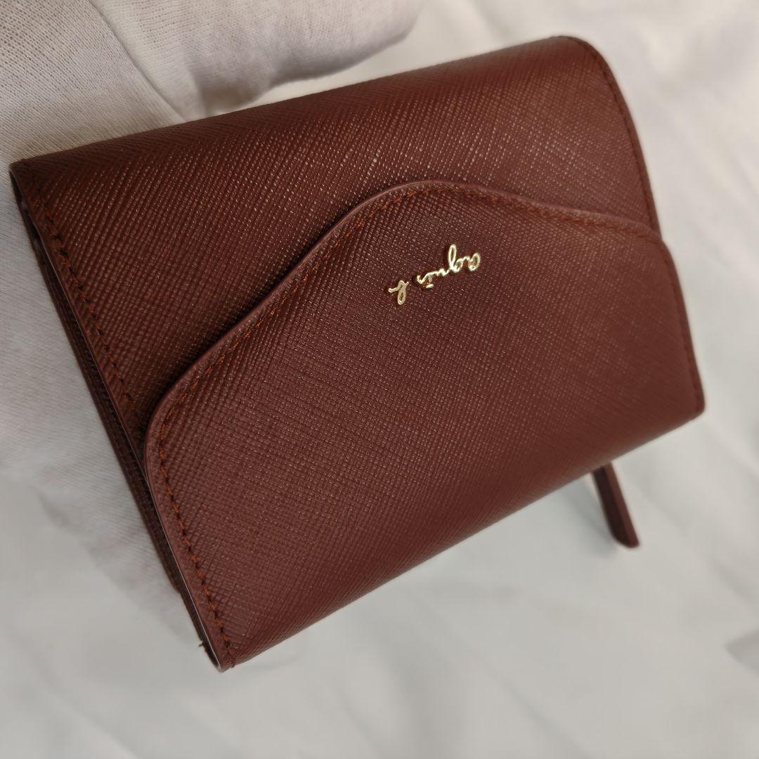 未使用級　agnes b. 三つ折り財布 　アニエスベー　ブラウン