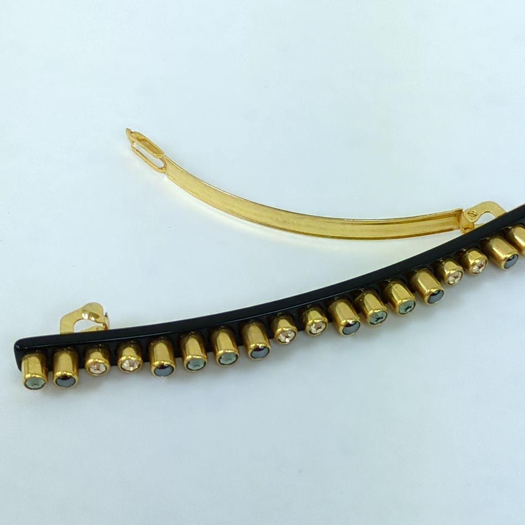 アレクサンドルドゥパリ ヘアピン ライトブラウン グレー系 ラインストーン