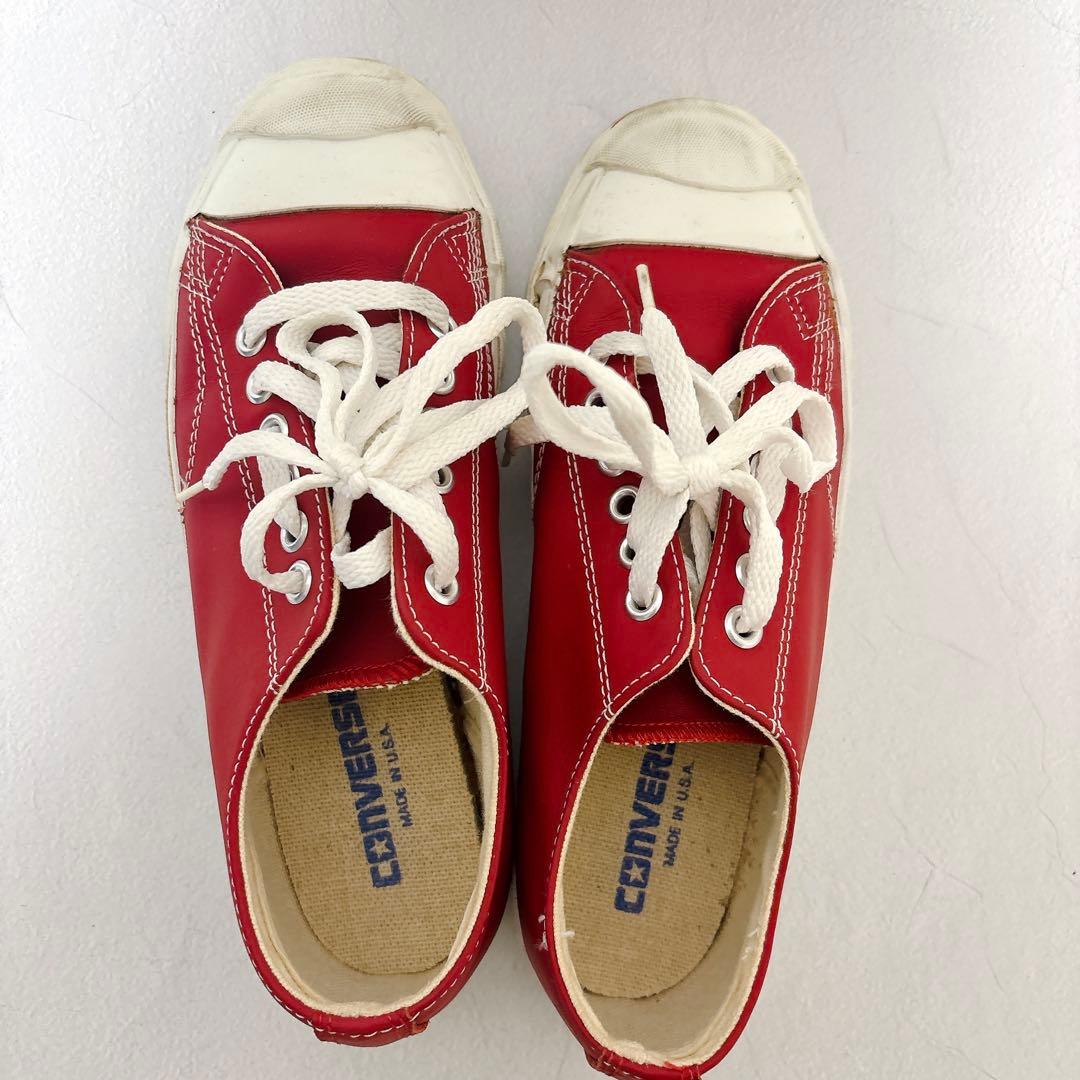 90s USA製 CONVERSE ジャックパーセル レザー赤✨24cm