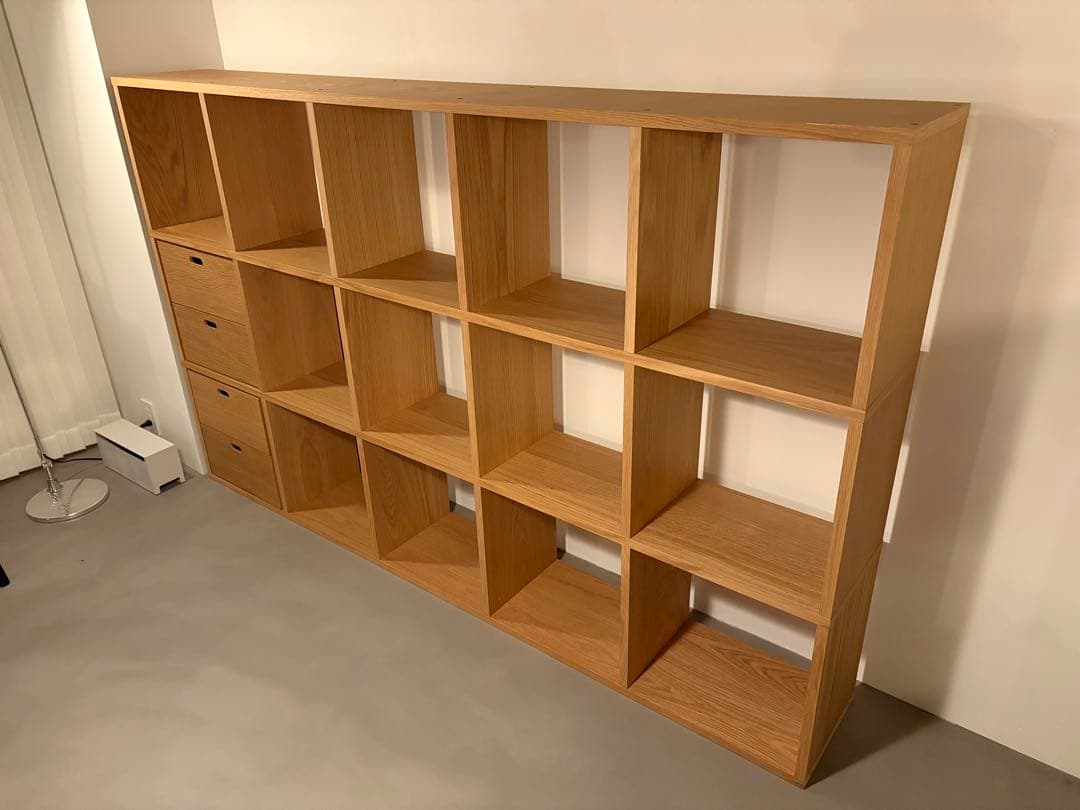 無印良品 スタッキングシェルフ オーク 5段3列（チェスト2つ付き）