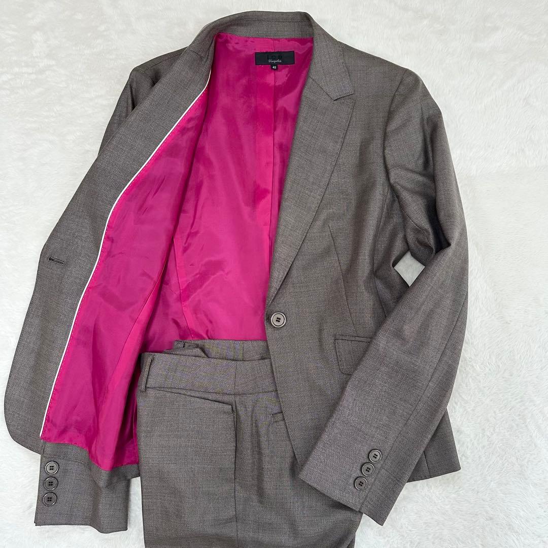 ICB　アイシービー　セットアップスーツ　パンツ　レディース　シルク　42　XL