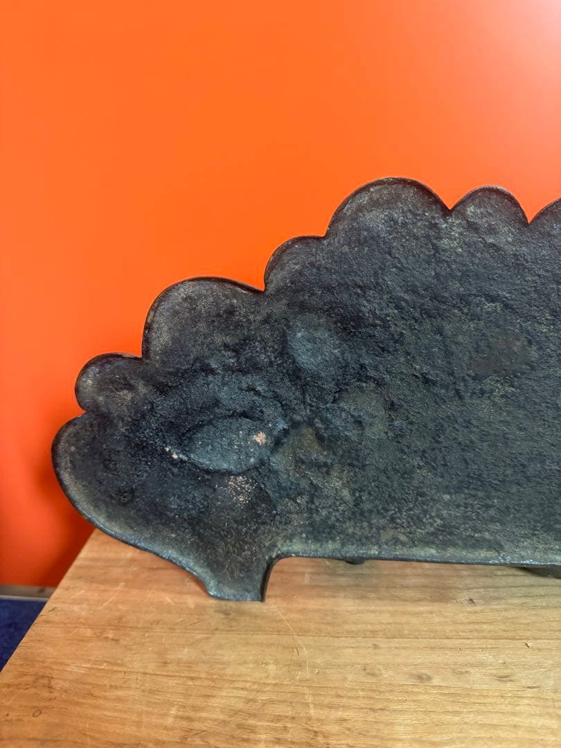 1737 名人　大国寿郎作　牡丹獅子置物　銅製　時代物