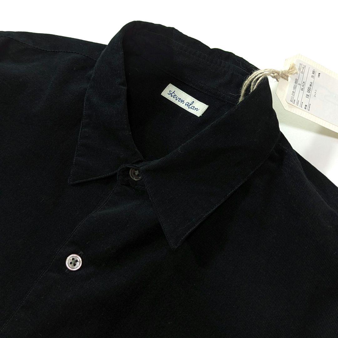 未使用タグ付き★スティーブンアラン　コーデュロイシャツ　ブラック　S