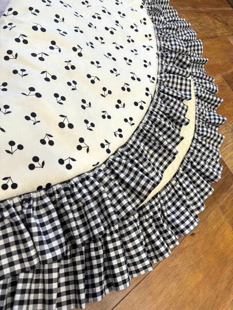 フリルマット　さくらんぼ　ギンガムチェック