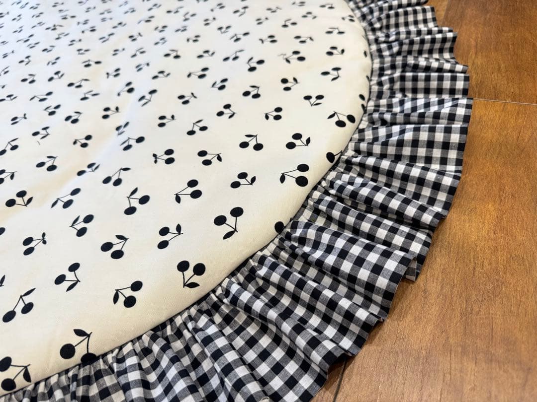 フリルマット　さくらんぼ　ギンガムチェック