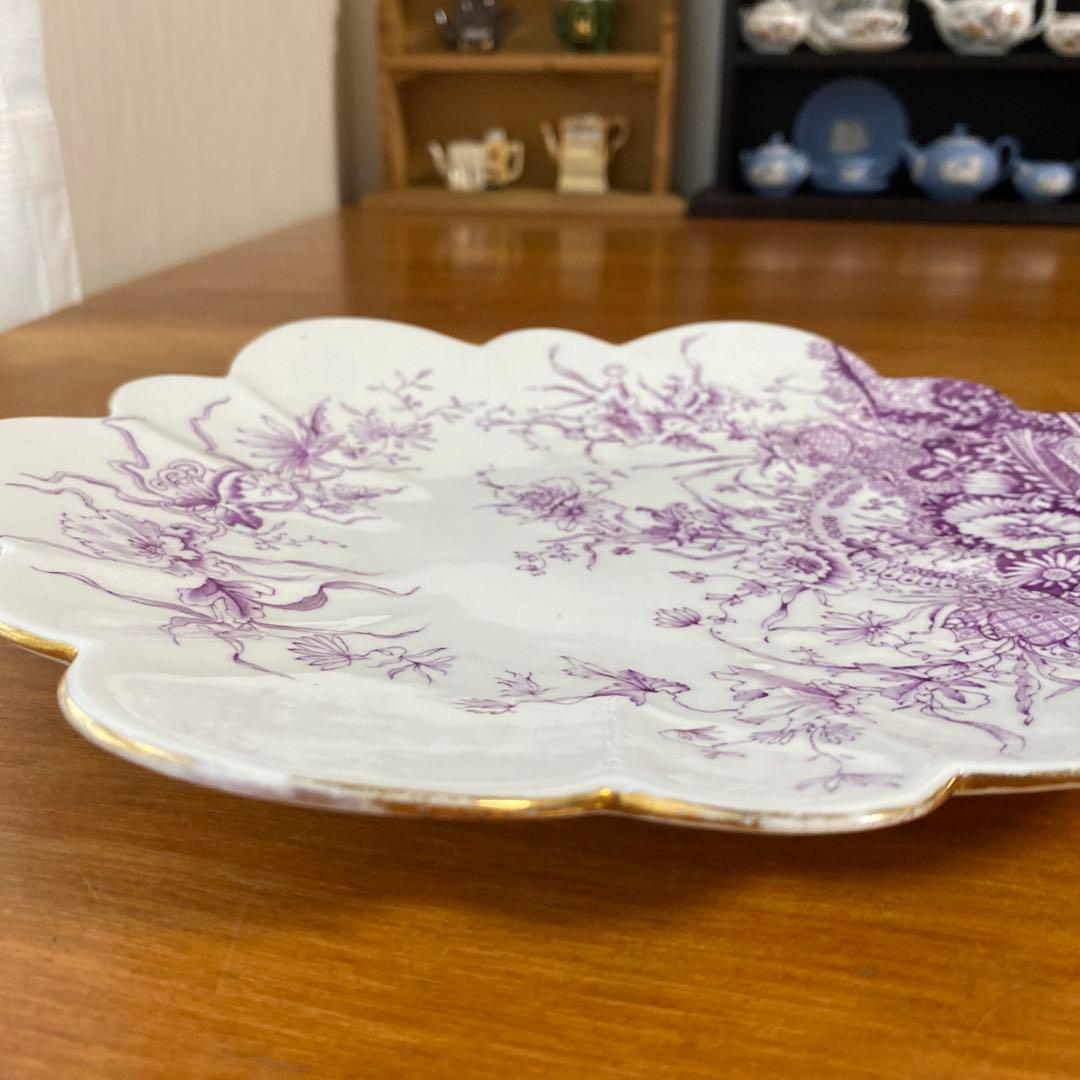 ワイルマン　フォリー　パープル　フラワー　デイジーシェイプ　23cm プレート