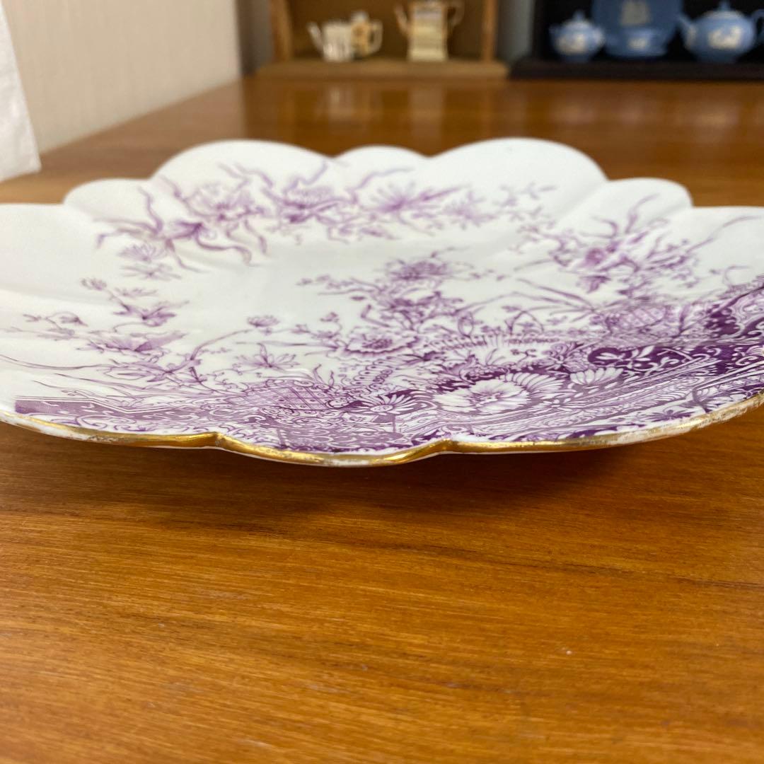 ワイルマン　フォリー　パープル　フラワー　デイジーシェイプ　23cm プレート