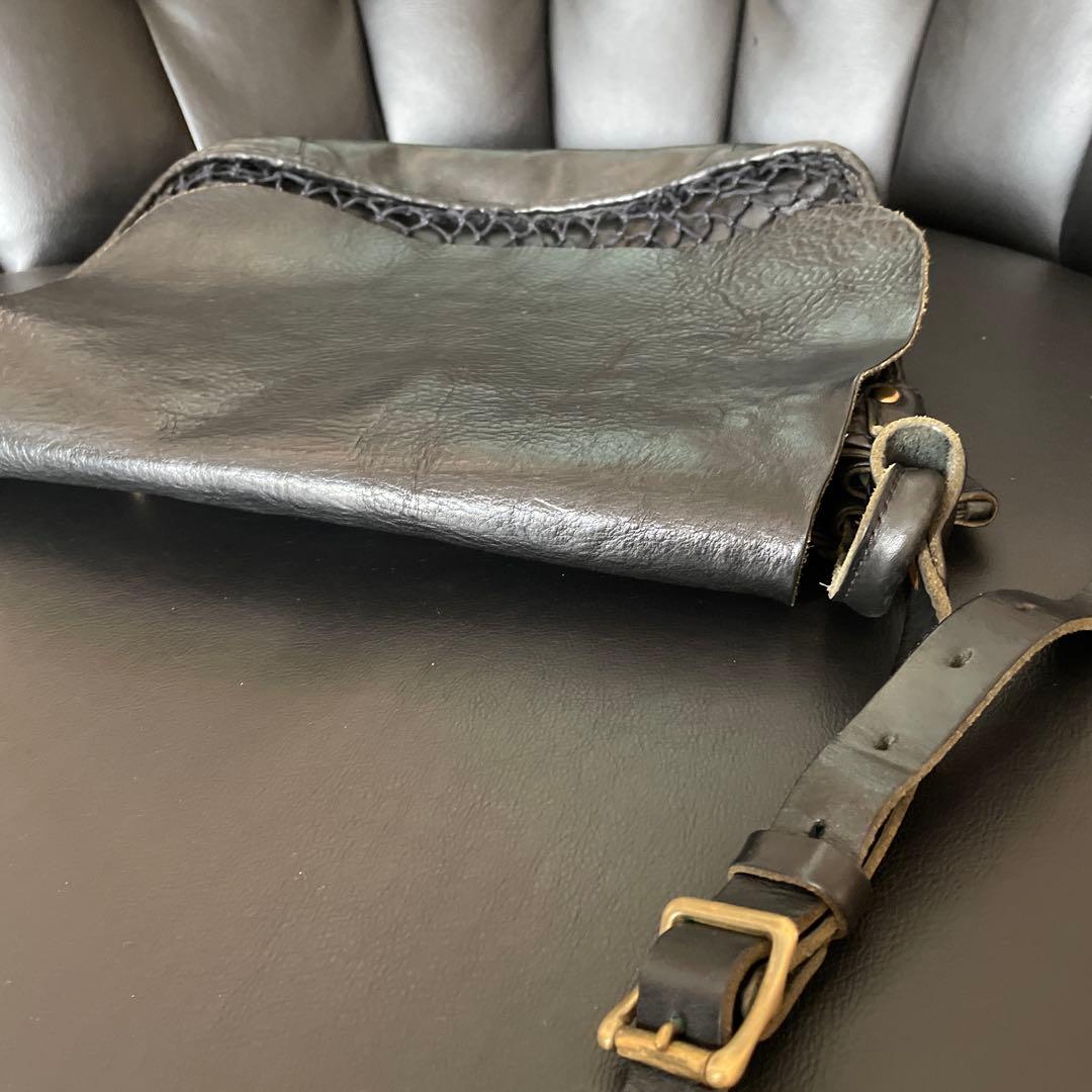 SLOWスロウ栃木レザステアレザ-ショルダ-バックハンティングポストマンRRL