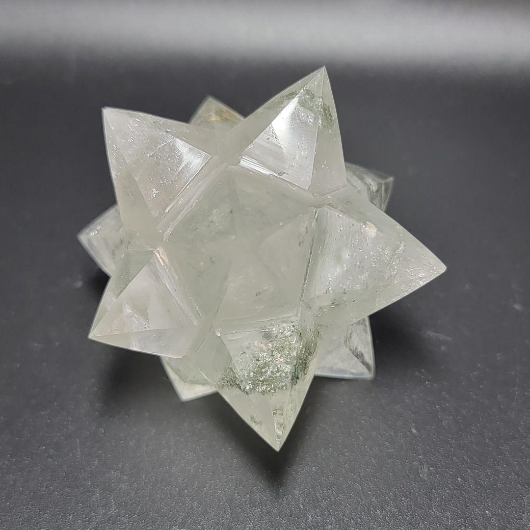 【虹入り】天然ガーデンクオーツア ステロイド スタンドつき★ 六芒星 ★ 五芒星