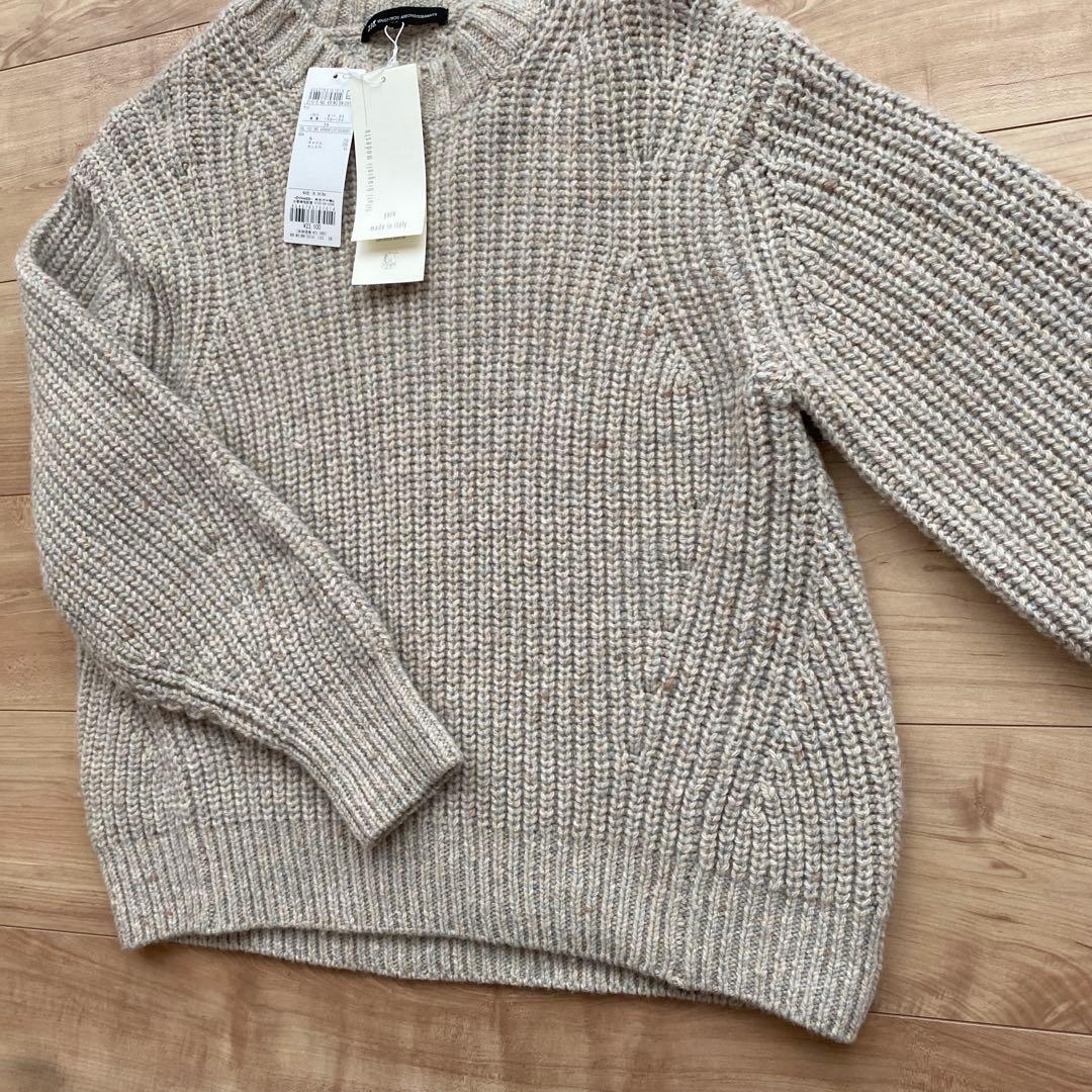 新品タグ付き23区　ウールキャメルカシミヤ混長袖ニット　イタリヤ製　M size