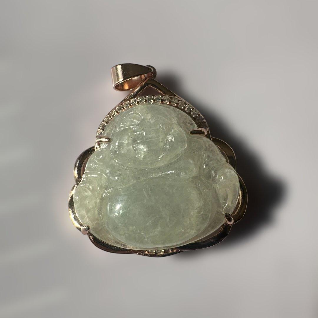 アクセサリー　s925 天然翡翠 翡翠の仏像ペンダント