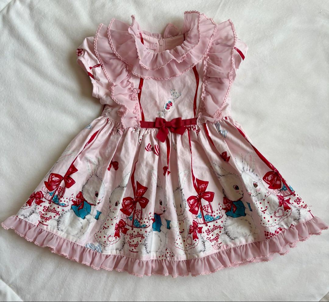 【美品】シャーリーテンプル　ワンピース　キャンディバニーサンドレス　うさぎ　90