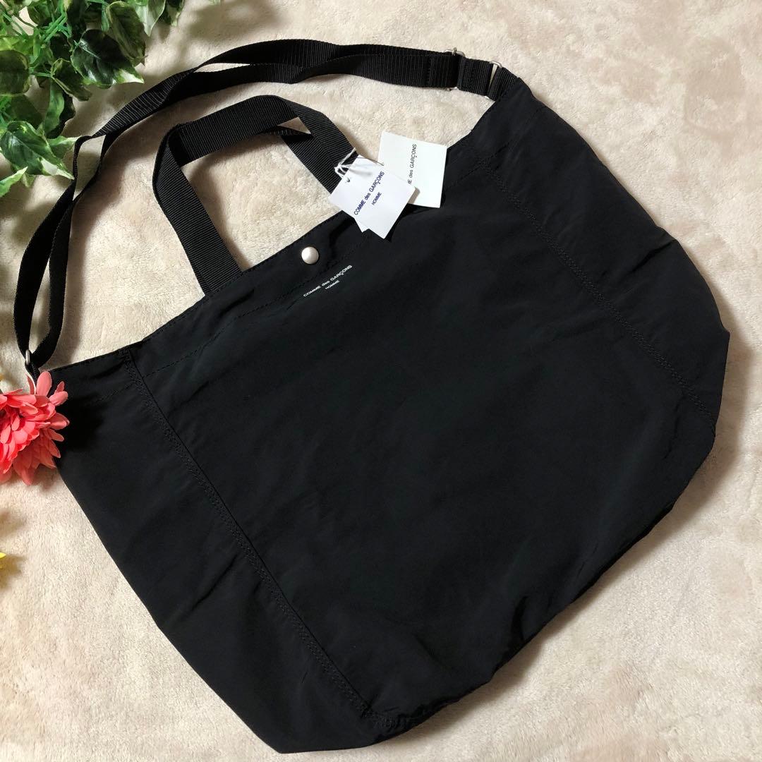未使用タグ付　コムデギャルソンオム ロゴ 綿ナイロングログラン 2WAYバッグ