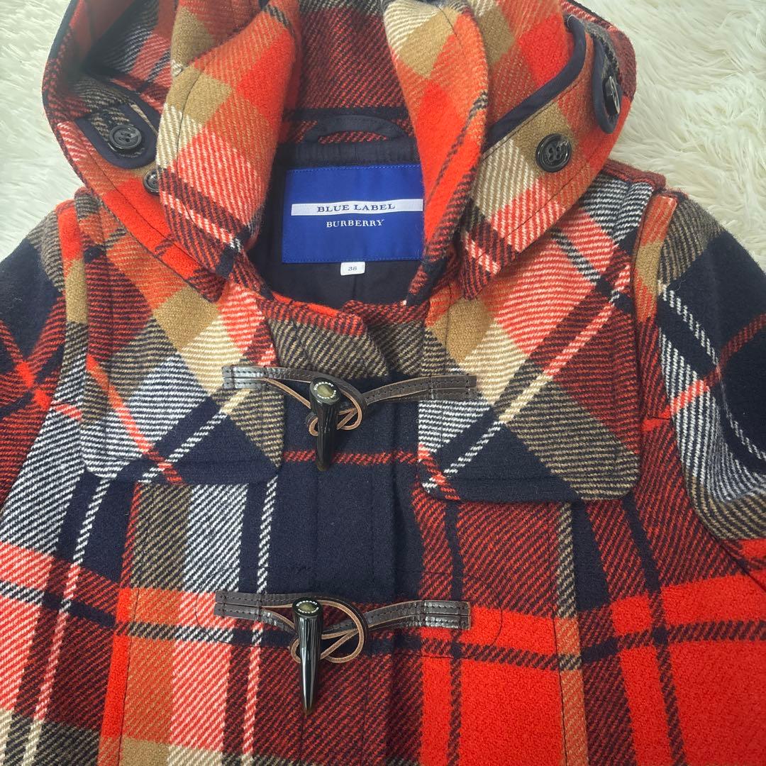 Burberry Blue Labelダッフルコート　オレンジ系チェック　38