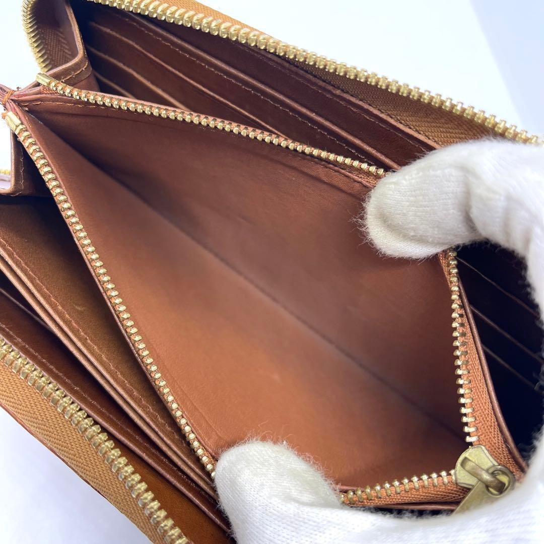 ●GAUDIE・ガウディ●長財布ラウンドジップ・ファスナー●クロコダイル●茶色