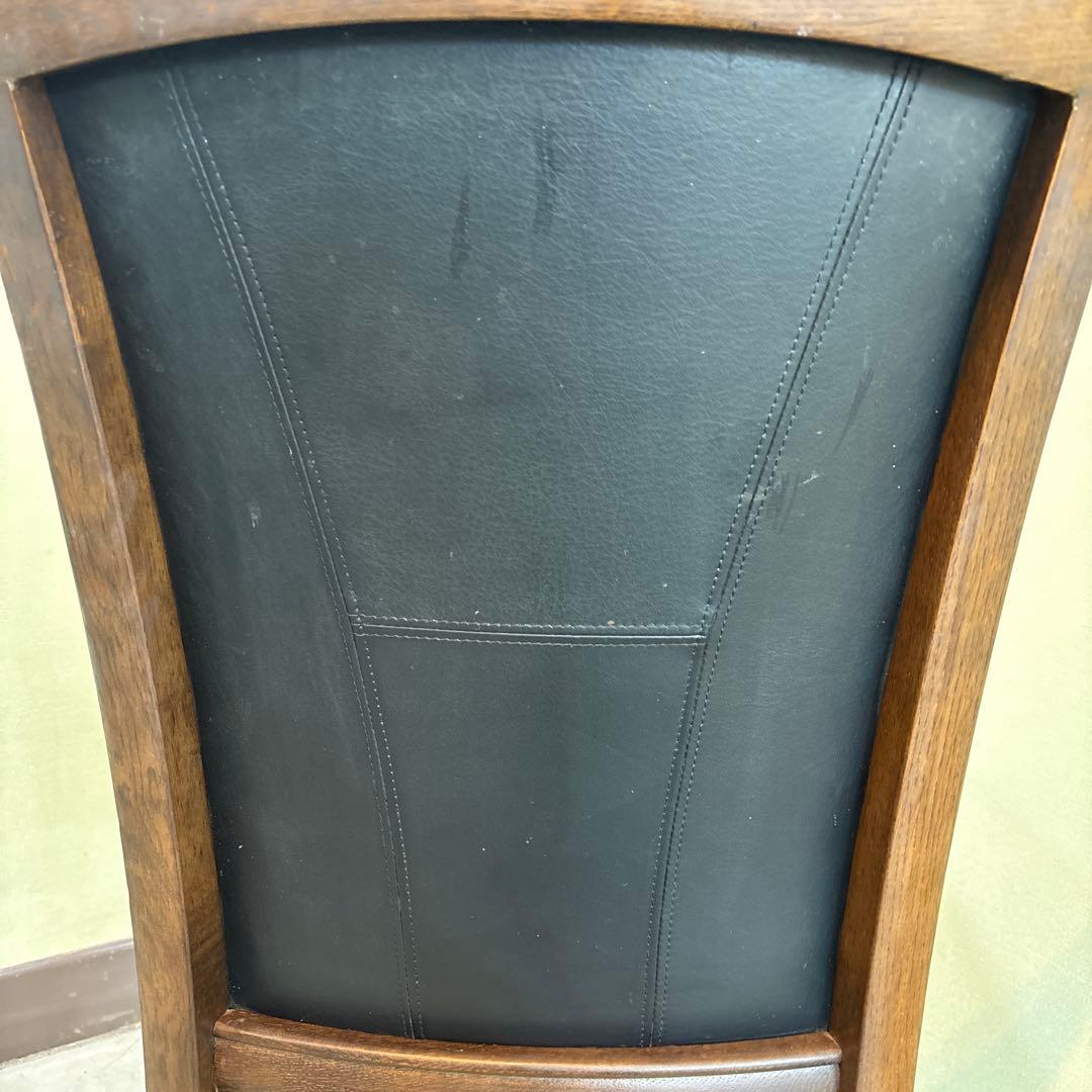 カリモク ダイニングチェア 1脚 本革 黒【domani】➀