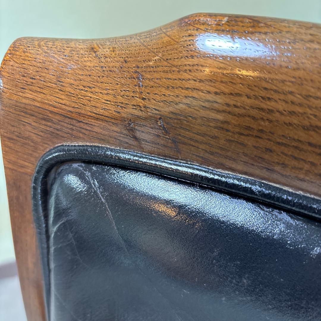 カリモク ダイニングチェア 1脚 本革 黒【domani】➀