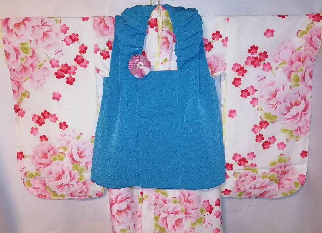 ポンポネット＆JAPAN STYLE 七五三 3歳.着物.被布女の子セット 3⑬