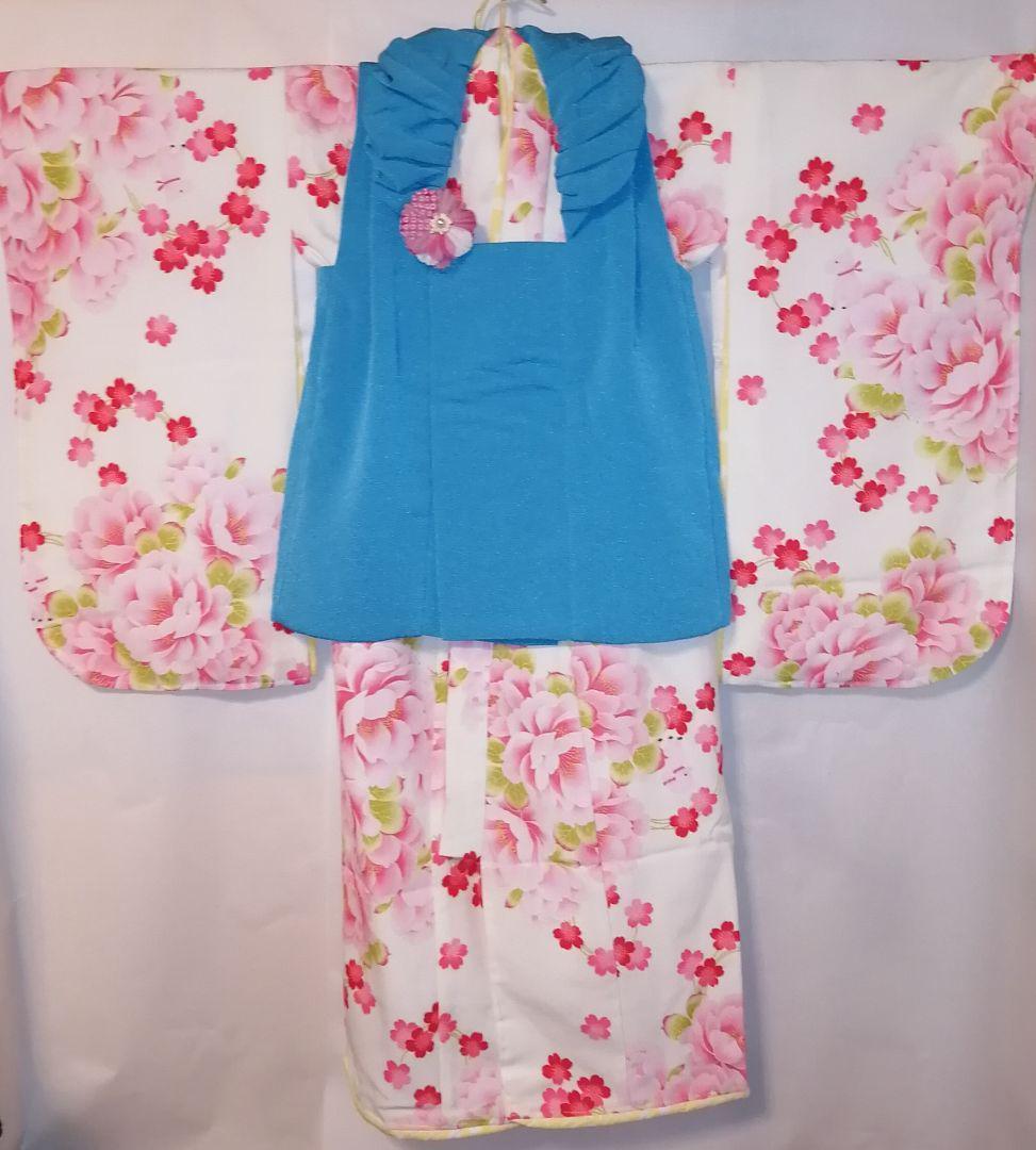 ポンポネット＆JAPAN STYLE 七五三 3歳.着物.被布女の子セット 3⑬