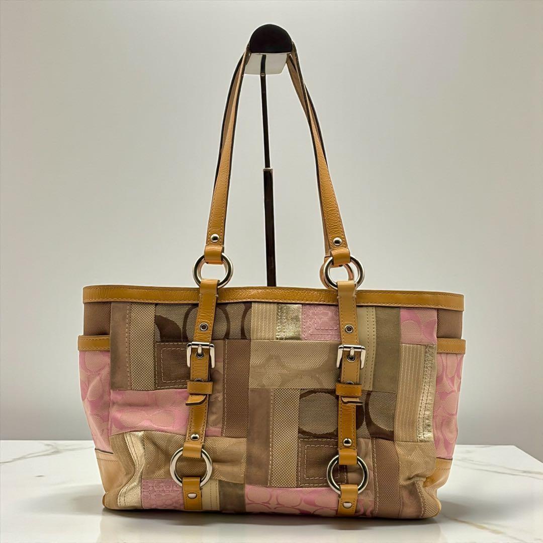 希少✨Vintage Coach Patchwork Tote Bag Y2K