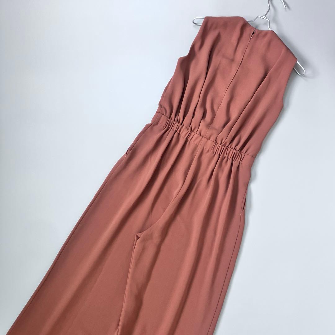 美品AIMER エメ　ストレートパンツオールインワンパーティードレスMブラウン