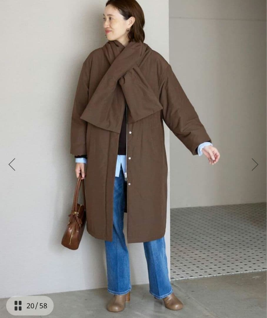 SLOBE IENA　完売　中綿ストール付きノーカラーコート　36