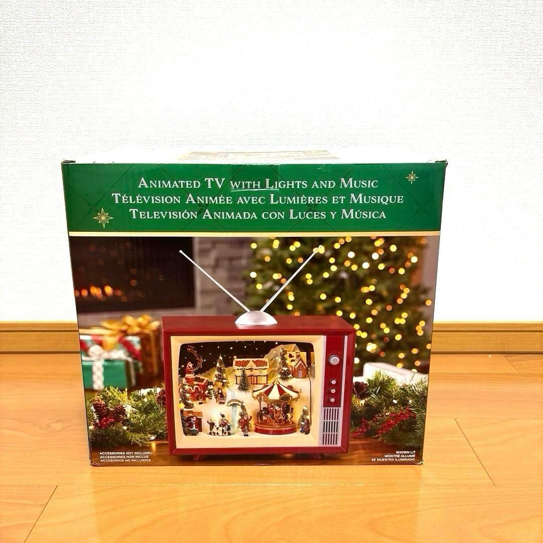 クリスマス レトロ TV ライト & ミュージック付