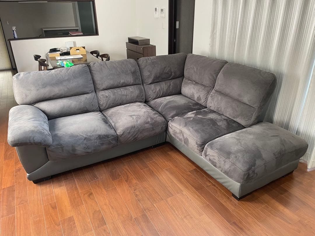 グレー L字型 コーナーソファ☆送料込☆