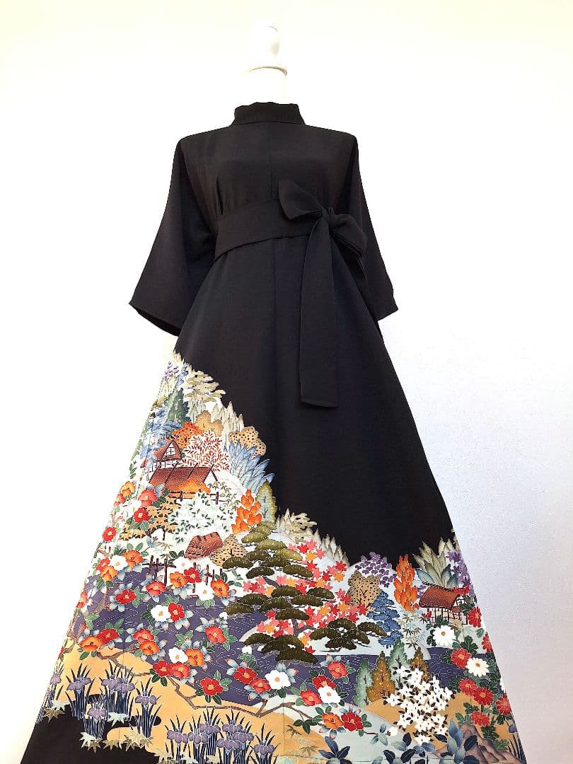 着物リメイクワンピース3648