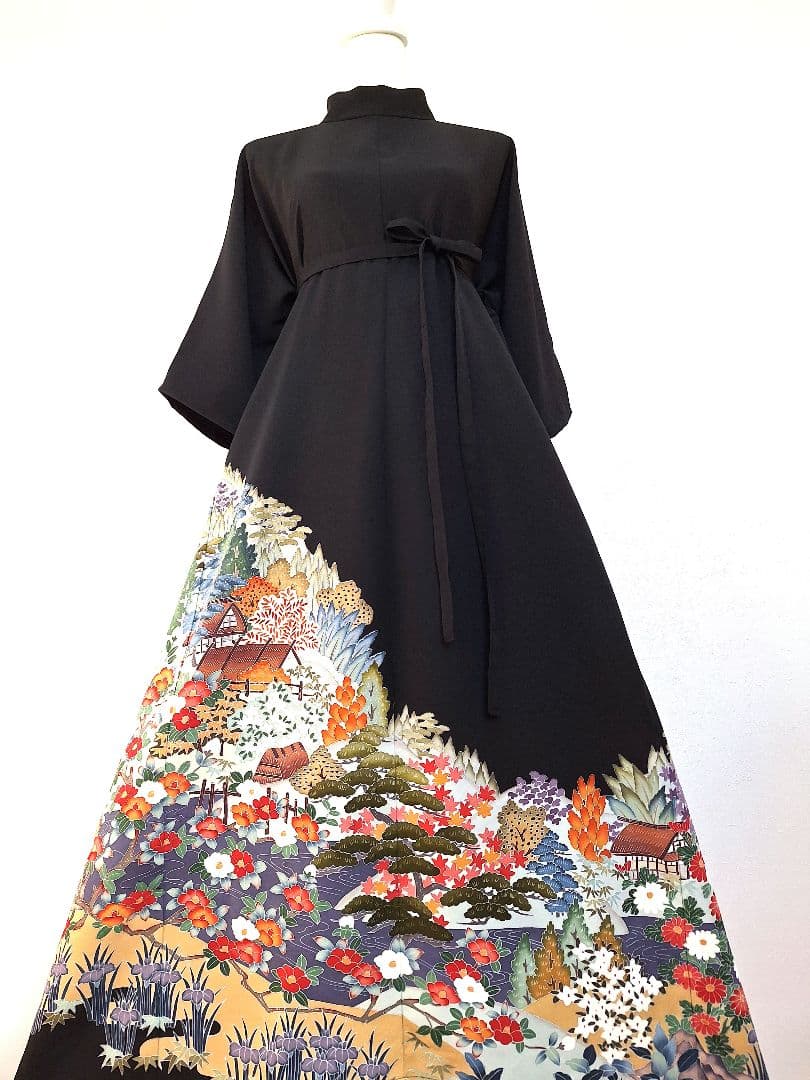 着物リメイクワンピース3648