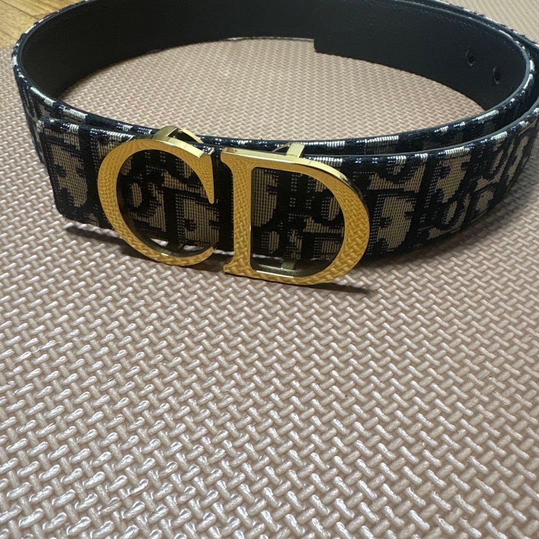 Dior ロゴ入りベルト ブラック ゴールド