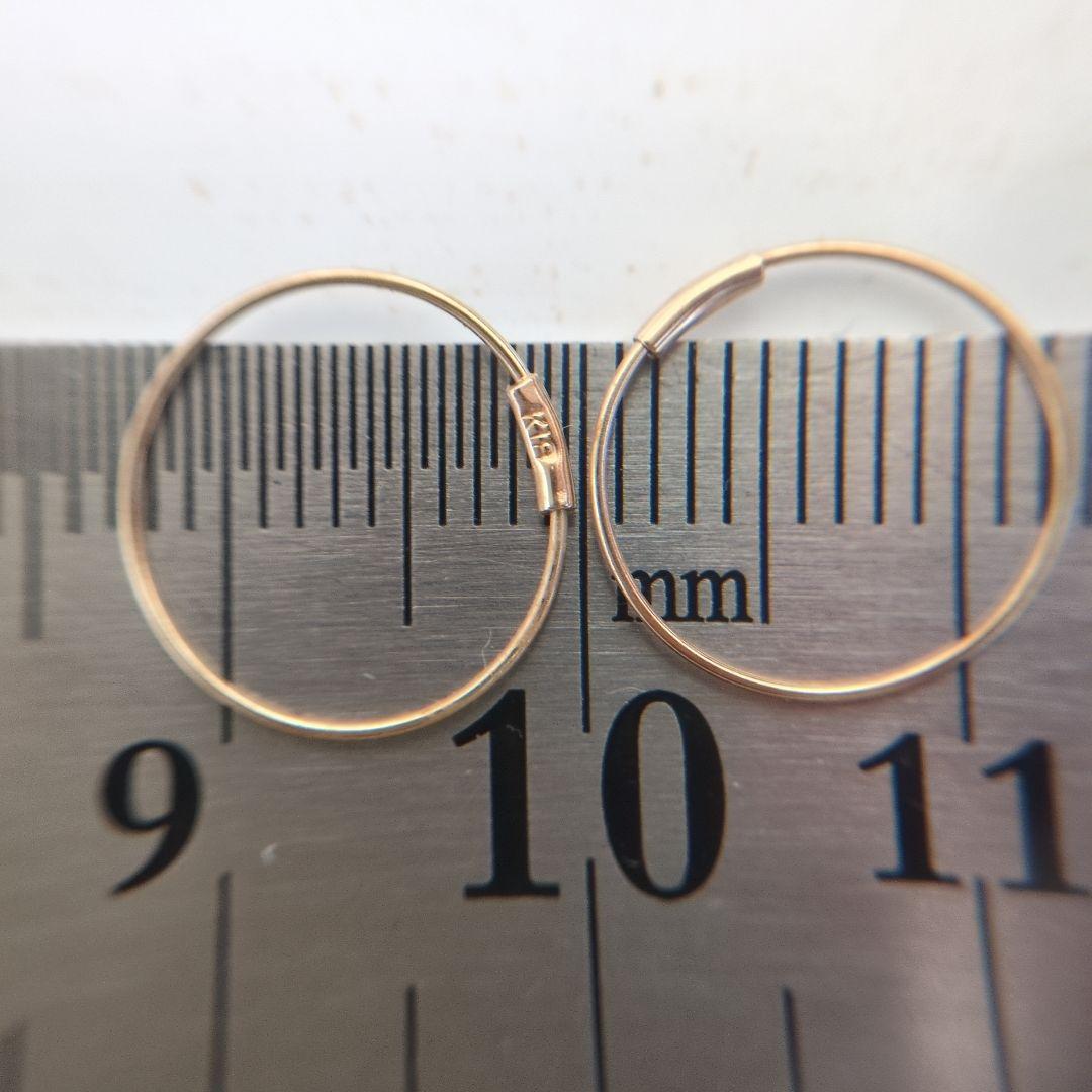 ボ*】様 K18 ゴールド フープピアス