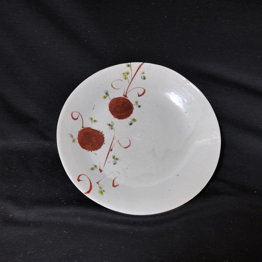 M-382 唐津焼 天平窯 岡晋吾 赤絵 七寸皿