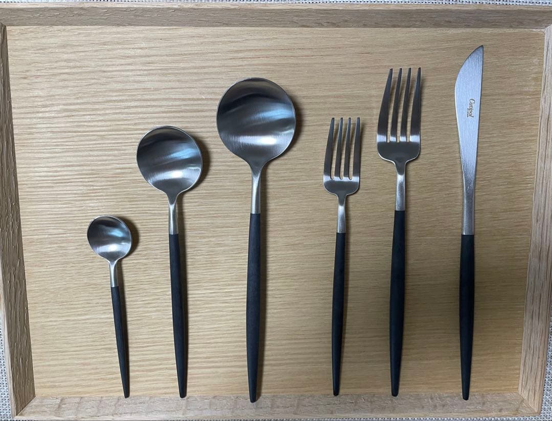 クチポールGOA ブラックシルバー 36pcsカトラリーセット ポルトガル製