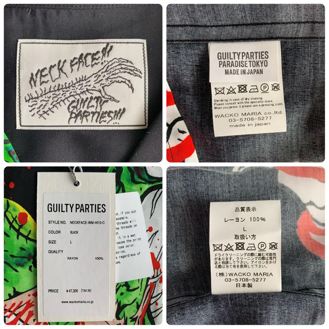 L黒【WACKOMARIA】NECKFACE SHIRT／新品タグ付／送料込