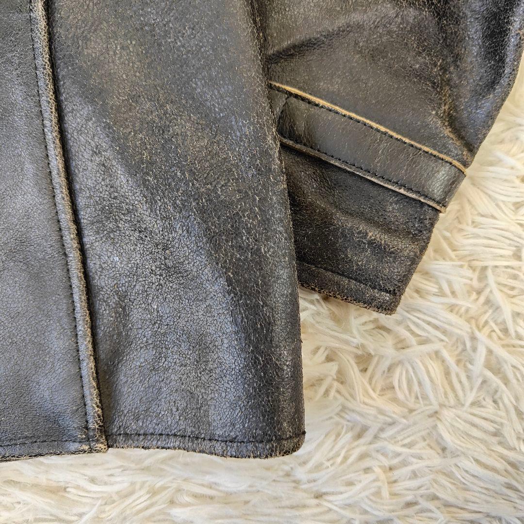 良品 THEE HYSTERIC XXX 羊革 スタジャン メンズS〜M 黒