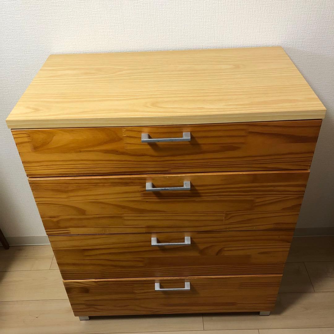 4段チェスト　天然木　バイカラー タンス 箪笥